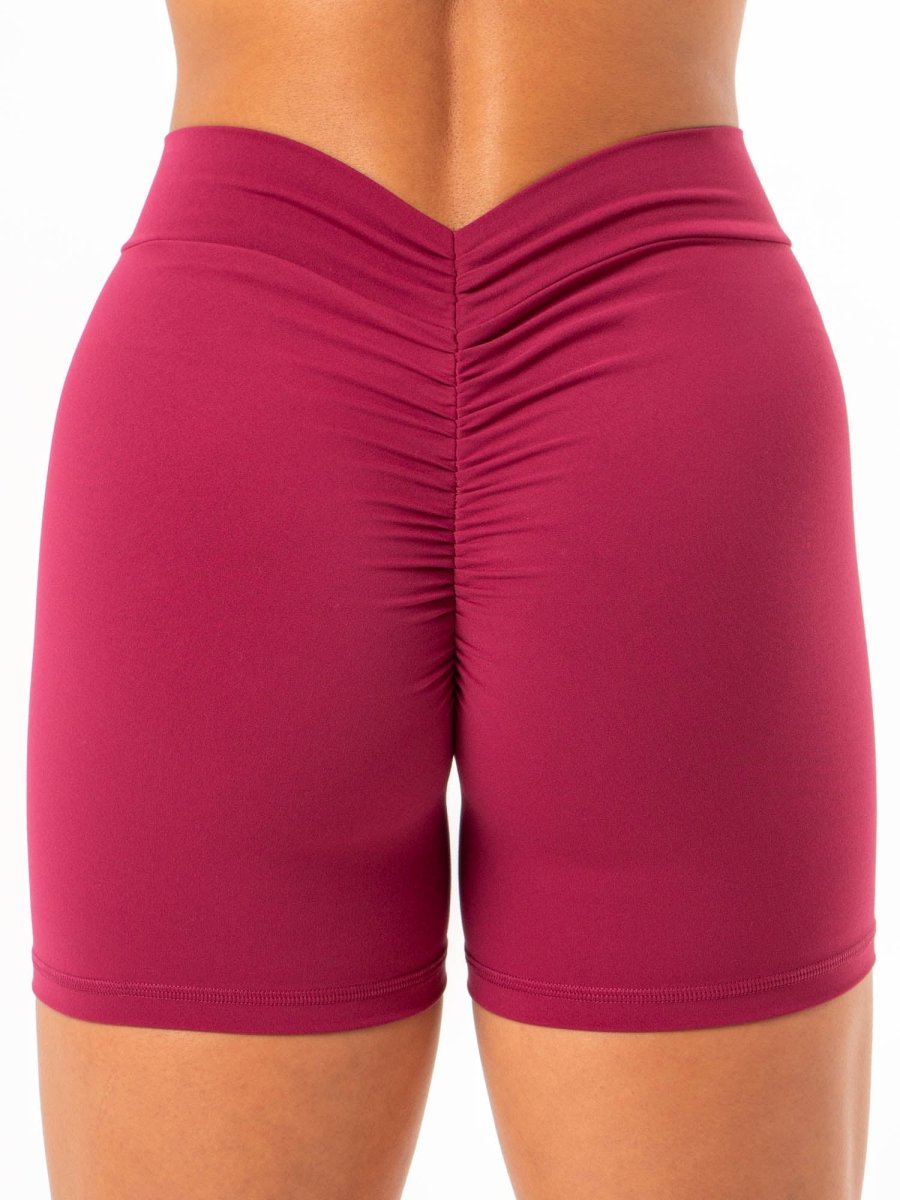 NKD V Scrunch Shorts - Wine - Image 5