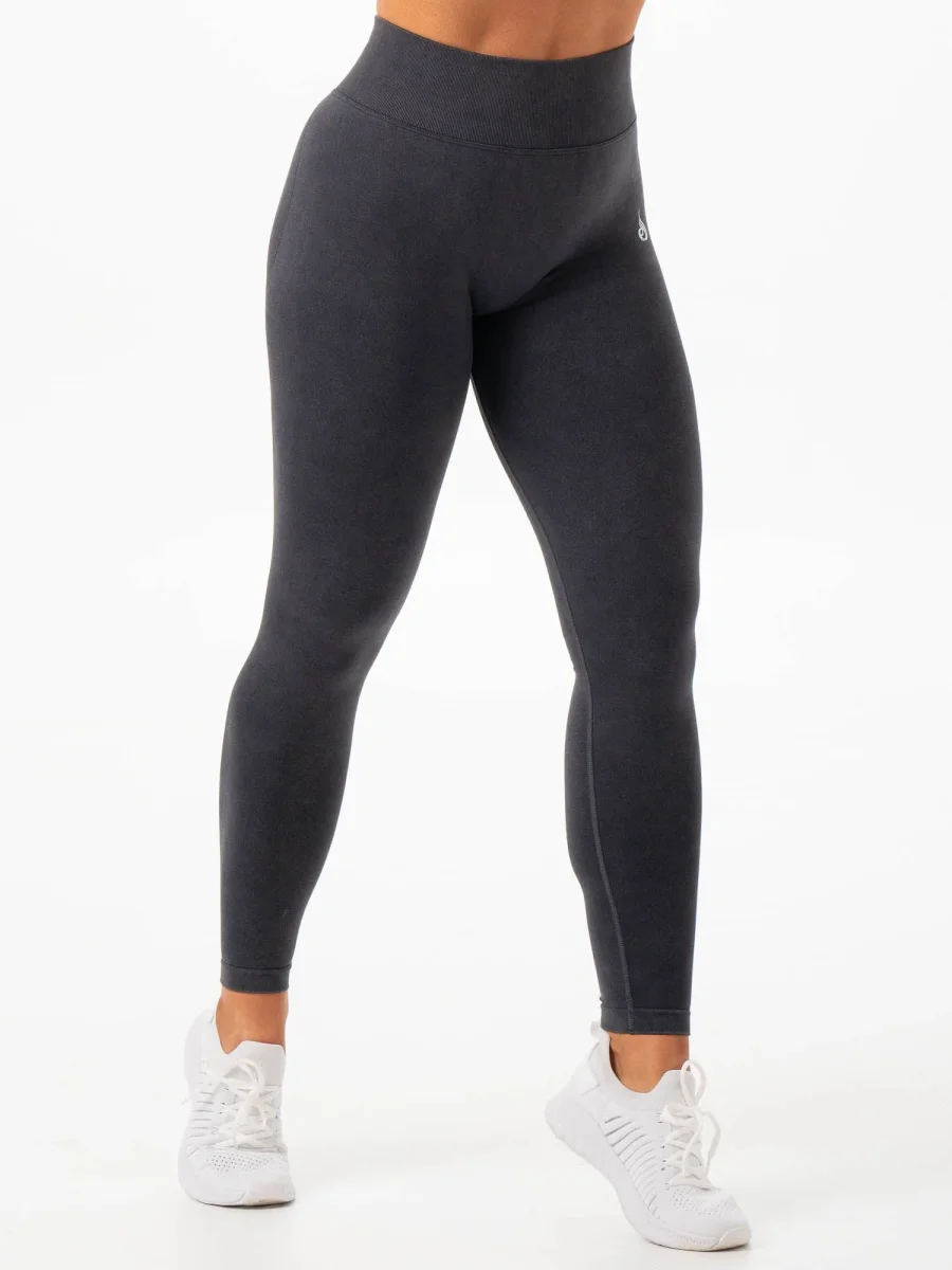Stonewash Scrunch Seamless Leggings - Black Stonewash - Image 6